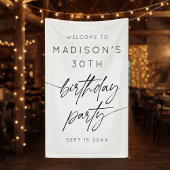 Minimalistisch 30e verjaardagsfeest welkom spandoek