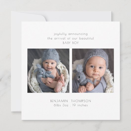 Minimalistisch 3 Aankondiging van de geboorte van  (Achterkant)