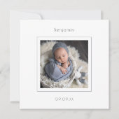 Minimalistisch 3 Aankondiging van de geboorte van  (Voorkant)