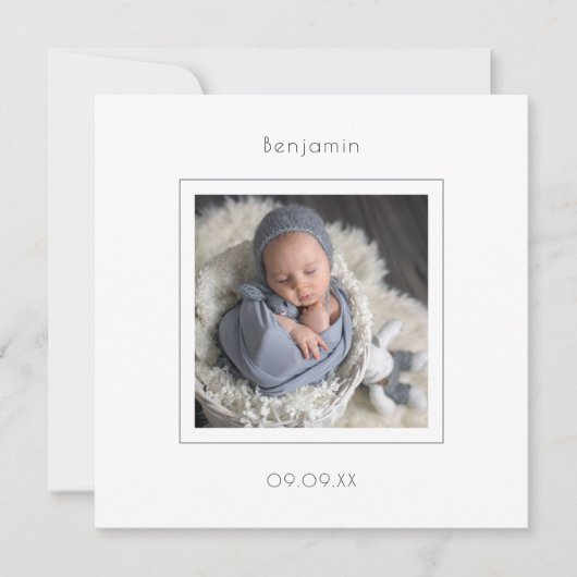 Minimalistisch 3 Aankondiging van de geboorte van  (Voorkant)