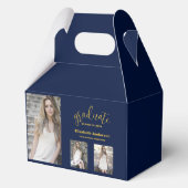 Minimalistisch 3 foto Afstuderen Bedankdoosjes (Voorkant)