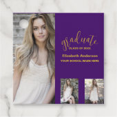 Minimalistisch 3 foto Afstuderen Bedankjes Labels (Voorkant)