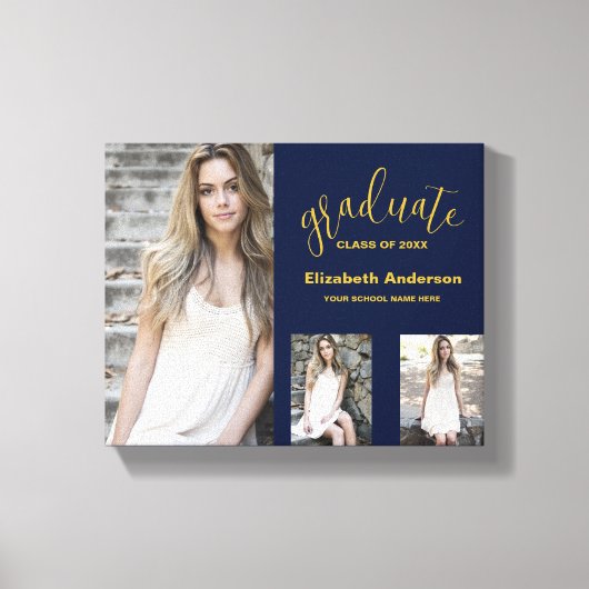 Minimalistisch 3 foto Afstuderen Canvas Afdruk (Voorkant)