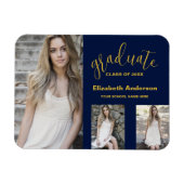 Minimalistisch 3 foto Afstuderen Magneet (Horizontaal)