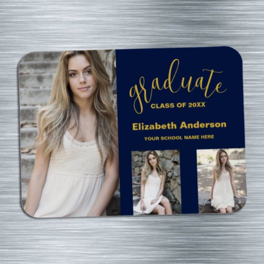 Minimalistisch 3 foto Afstuderen Magneet