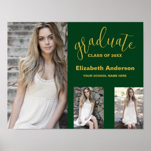 Minimalistisch 3 foto Afstuderen Poster (Voorkant)