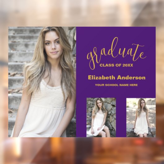 Minimalistisch 3 foto Afstuderen Raamsticker (Vel 2)