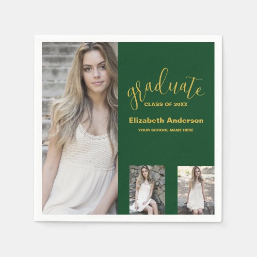 Minimalistisch 3 foto Afstuderen Servet (Voorkant)