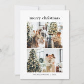 Minimalistisch 3 Foto Collage Merry Kerstfeestdag Feestdagenkaart (Voorkant)