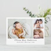 Minimalistisch 3 Foto nieuwe baby Aankondiging (Staand voorkant)