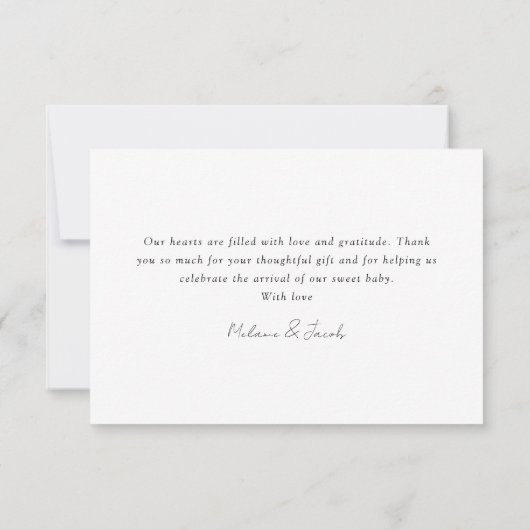 Minimalistisch 3 Foto nieuwe baby Bedankkaart (Achterkant)