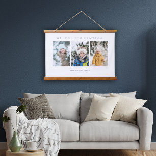 Minimalistisch 3 Foto's Collage Keepslag voor Fami Hangend Wandkleed