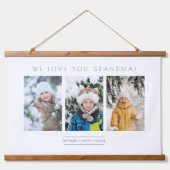 Minimalistisch 3 Foto's Collage Keepslag voor Fami Hangend Wandkleed (Voorkant)