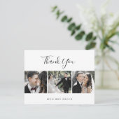 Minimalistisch 3-fotosjabloon Hartelijk dank Bedankkaart (Staand voorkant)