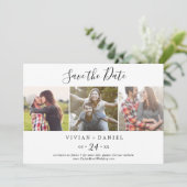 Minimalistisch 3 Fotosjabloon Opslaan datum Save The Date (Staand voorkant)