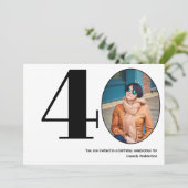 Minimalistisch 40 Foto 40th Birthday Kaart (Staand voorkant)