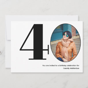 Minimalistisch 40 Foto 40th Birthday Kaart