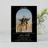 Minimalistisch 40ste verjaardagsfeest goud folie uitnodiging (Staand Voorkant)