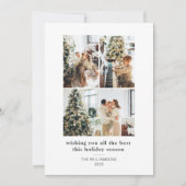 Minimalistisch 4 Foto Collage Modern Typografie Feestdagenkaart (Voorkant)