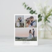 Minimalistisch 4 Fotobruiloft Hartelijk dank Briefkaart (Staand voorkant)