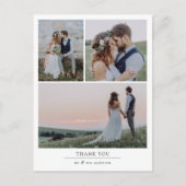 Minimalistisch 4 Fotobruiloft Hartelijk dank Briefkaart (Voorkant)