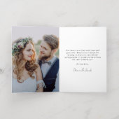 Minimalistisch 4 Fotobruiloft Hartelijk dank Folie Wenskaart (Binnenlaag)