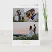 Minimalistisch 4 Fotobruiloft Hartelijk dank Folie Wenskaart (Voorkant)
