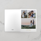 Minimalistisch 4 Fotobruiloft Hartelijk dank Folie Wenskaart (Buiten Laag)