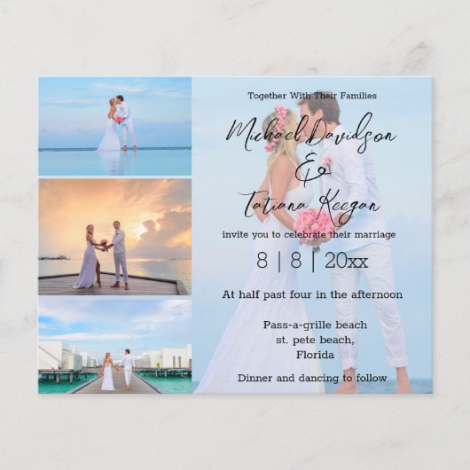 minimalistisch 4 foto's collage bruiloft (Voorkant)