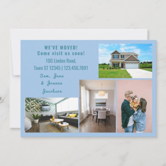 Minimalistisch 4 foto's die we hebben verplaatst aankondiging (Voorkant)