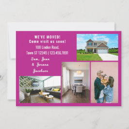 Minimalistisch 4 foto's die we hebben verplaatst aankondiging