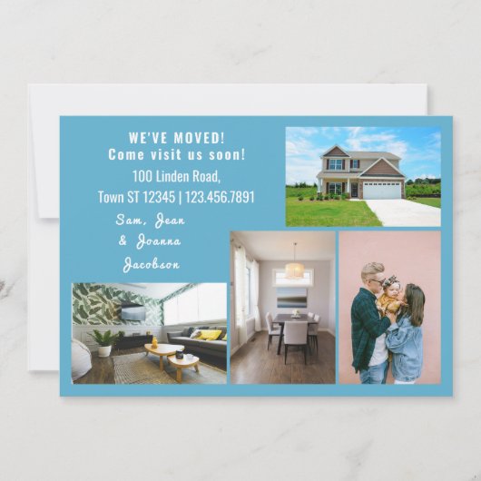 Minimalistisch 4 foto's die we hebben verplaatst aankondiging (Voorkant)