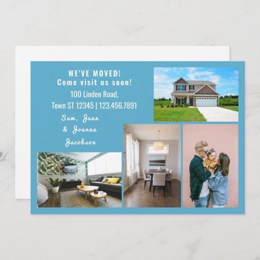 Minimalistisch 4 foto's die we hebben verplaatst aankondiging (Voorkant / Achterkant)