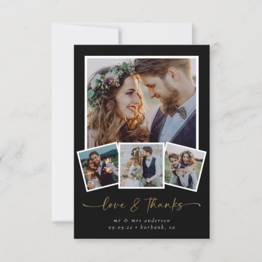 Minimalistisch 4 Foto's en Bedankt bruiloft (Voorkant)