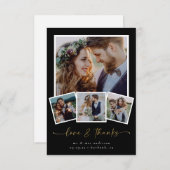 Minimalistisch 4 Foto's en Bedankt bruiloft (Voorkant / Achterkant)
