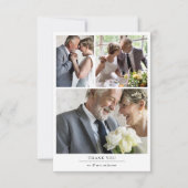 Minimalistisch 4-fotoweddenschap bedankkaart (Voorkant)