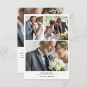 Minimalistisch 4-fotoweddenschap bedankkaart (Voorkant / Achterkant)