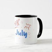 Minimalistisch "4 juli" met Firecracker Bursts Mok (Voorkant rechts)