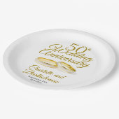 Minimalistisch 50e bruiloft Jubileum Party Papieren Bordje (Gekanteld)