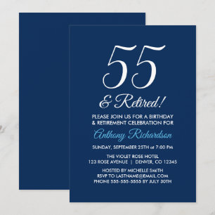 Minimalistisch 55 en Gepensioneerd Navy Blau Pensi Kaart