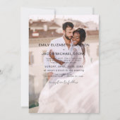 Minimalistisch 5 foto moderne elegante bruiloft kaart (Achterkant)