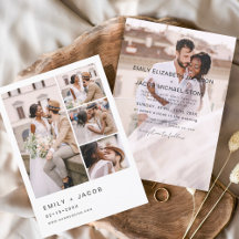 Minimalistisch 5 foto moderne elegante bruiloft