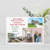 Minimalistisch 5 foto's die we hebben verplaatst aankondiging (Staand voorkant)