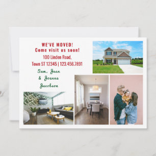 Minimalistisch 5 foto's die we hebben verplaatst aankondiging