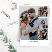 Minimalistisch 5-fotoweddenschap bedankkaart