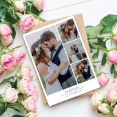 Minimalistisch 5-fotoweddenschap bedankkaart