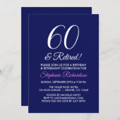 Minimalistisch 60 en Paarse pensionering in honger Kaart (Voorkant / Achterkant)