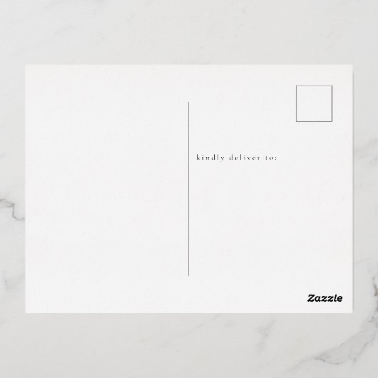 Minimalistisch 60e marineschip blauw glam folie uitnodiging briefkaart (Achterkant)