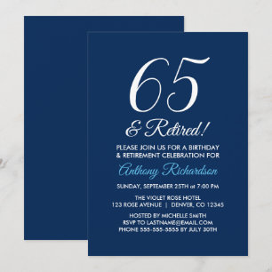 Minimalistisch 65 en Gepensioneerd Navy Blauwe Pen Kaart