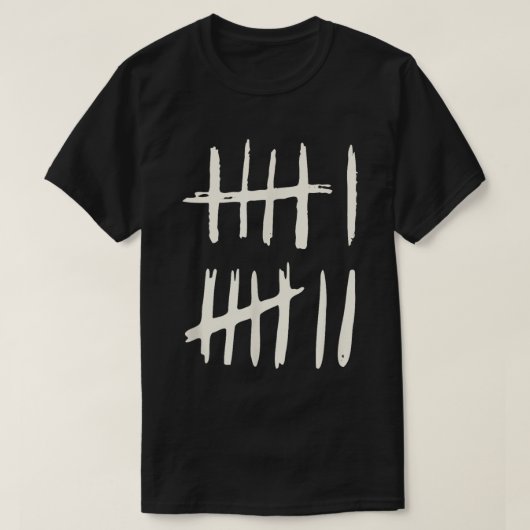 Minimalistisch 6-7 Streepjesontwerp T-shirt (Design voorkant)
